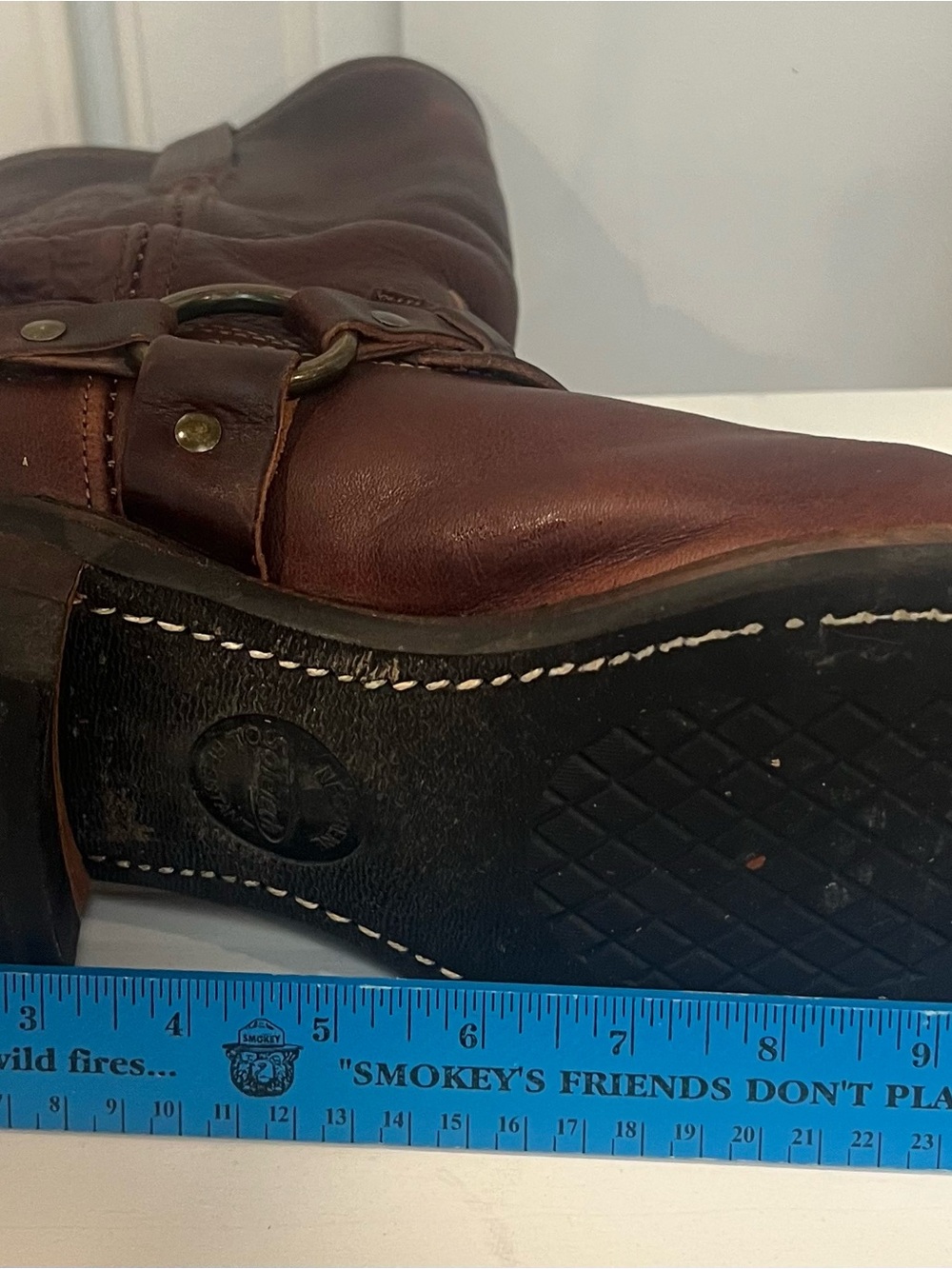 Vintage Frye Men's Belted Harness Dark Brown Leather Boots. 11.5 W - Picture 5 of 11